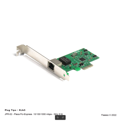 JPR-02 - Placa de Rede Pci-Express  10/100/1000 mbps