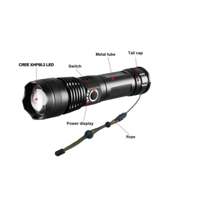 Lanterna Tática Led T9 preta