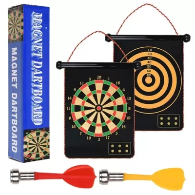 Jogo de dardos magnético profissional tiro ao alvo dupla face dobrável 38x45