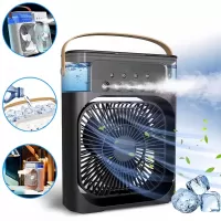Ventilador Portátil e Umidificador com LED e Reservatório de Água Conexão USB