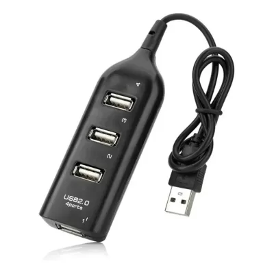 Hub Usb 2.0 com 4 Portas preto