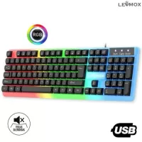 Teclado Gamer com fio usb RGB luminoso
