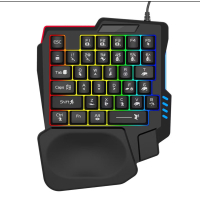 Mini Teclado Gamer com fio usb luminoso RGB