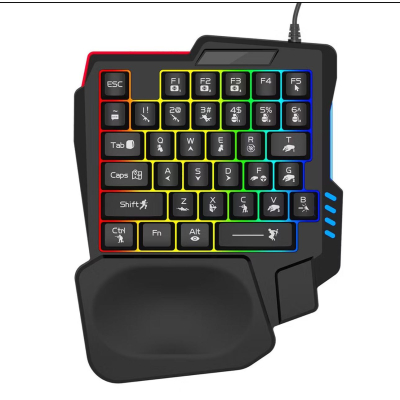 Mini Teclado Gamer com fio usb luminoso RGB