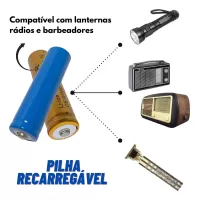 Bateria pilha recarregável Lanterna 3.7v 18650 680
