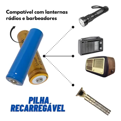Bateria pilha recarregável Lanterna 3.7v 18650 6800mah 1 Unidade