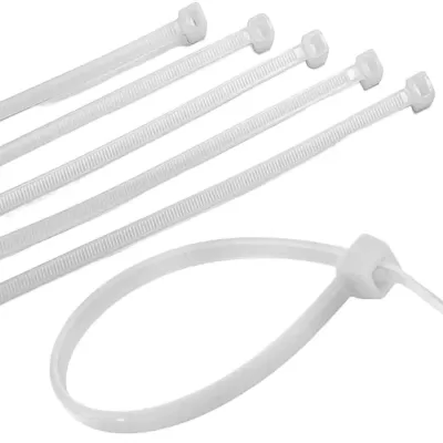 Abraçadeira de nylon branca pacote com 100 unidades