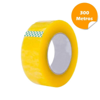 Fitas adesiva transparente 300 metros resistente lisa