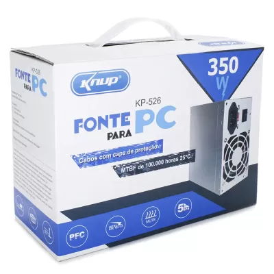 Fonte ATX 350W Sata 24 Pinos Bivolt Manual