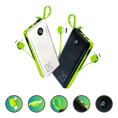 Carregador Portátil Power Bank 20000mah com visor 3.1A alta velocidade de carga