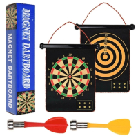 Jogo de dardos magnético profissional tiro ao alvo dupla face dobrável 38x45