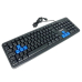 Teclado com fio usb e numérico padrão ABNT2 preto com azul