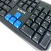 Teclado com fio usb e numérico padrão ABNT2 preto com azul