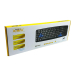 Teclado com fio usb e numérico padrão ABNT2 preto com azul