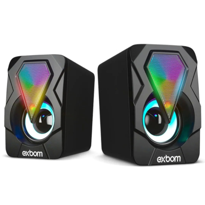 Caixa de Som com fio para PC Smartphone Notebook 6W Led RGB