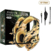 Fone de ouvido Gamer Militar TAN Headset Camuflado Super Bass P3   Adaptador P2