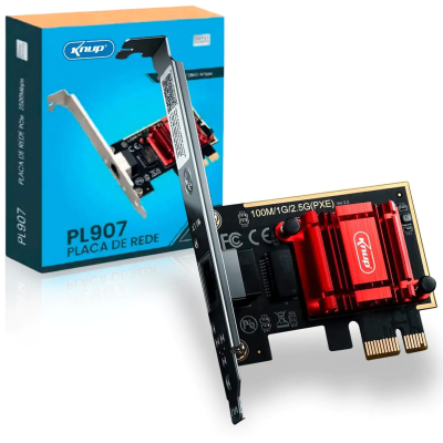 Placa de Rede Gigabyte para PC PCI Express RJ45 10/100/1000/2500 Mbps