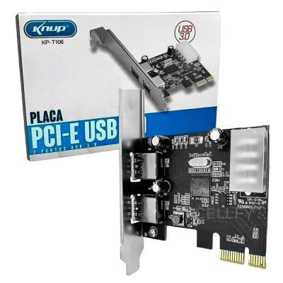 Placa PCI-e 2 Portas Usb 3.0 até 5Gbp para PC Desktop
