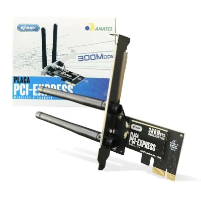 Placa de rede Pci-e X1 300mbps Wifi 2 Antenas