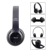 Fone de Ouvido sem Fio Bluetooth P47 Com Reducão De Ruídos Preto