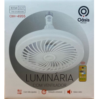 Lâmpada de Teto com Ventilador e Controle Remoto 16.5W em formato fácil de bocal de luz