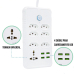 Régua Filtro de Linha com 7 Tomadas Extensão Elétrica 1 Universal 4 USB Bivolt Cabo de 2 Metros