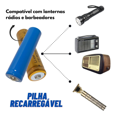 Bateria pilha recarregável Lanterna 3.7v 18650 6800mah 1 Unidade
